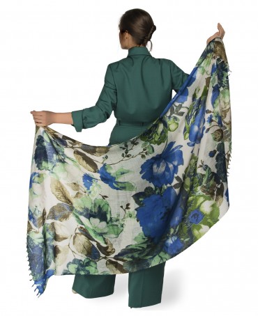 Палантин Женский W40-PORTE.FLEUR/VERTE